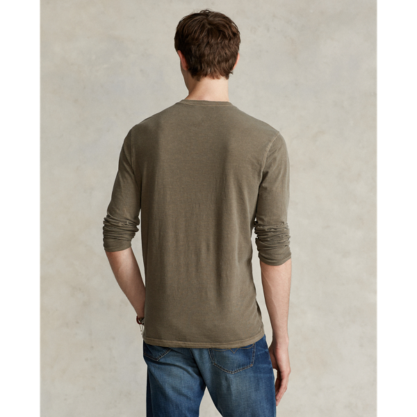 Brown Barrel Slub Jersey Henley Shirt Polo Ralph Lauren 5