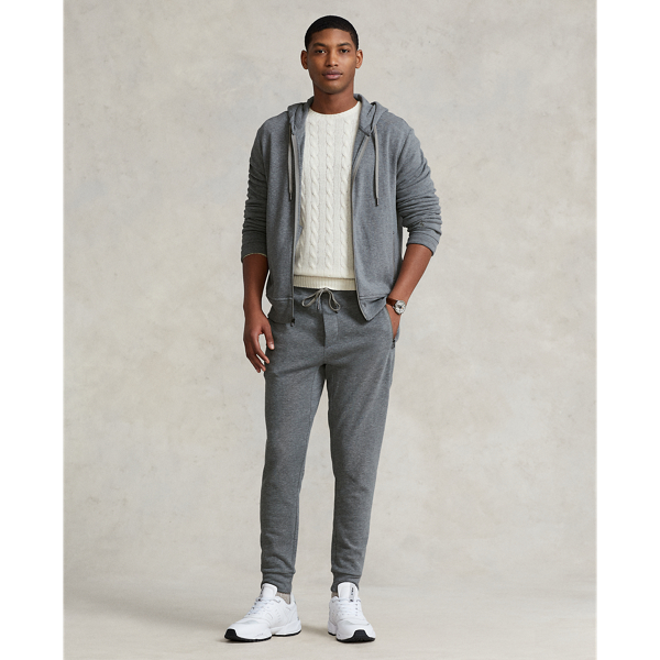 Classic Grey Heather Double-Knit Full-Zip Hoodie Polo Ralph Lauren 4