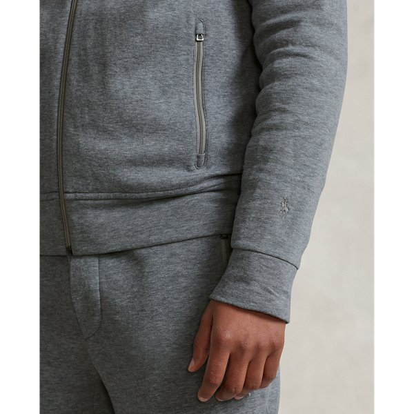Classic Grey Heather Double-Knit Full-Zip Hoodie Polo Ralph Lauren 6