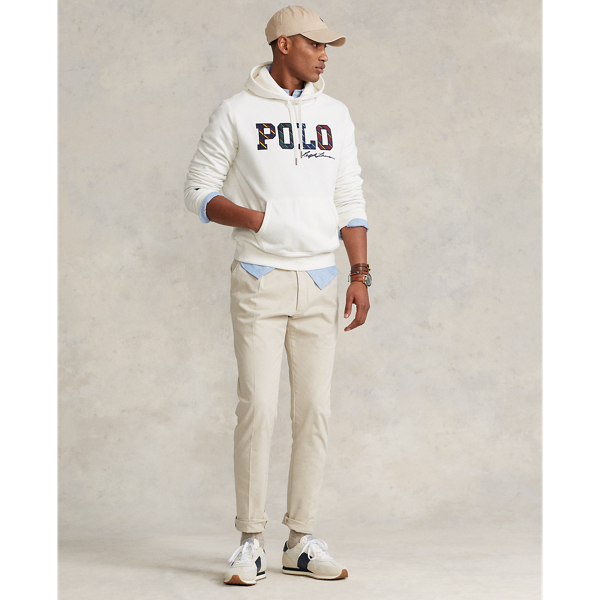 Sweat &agrave; capuche ray&eacute; &agrave; logo en molleton Polo Ralph Lauren en Blanc moussaillon 4