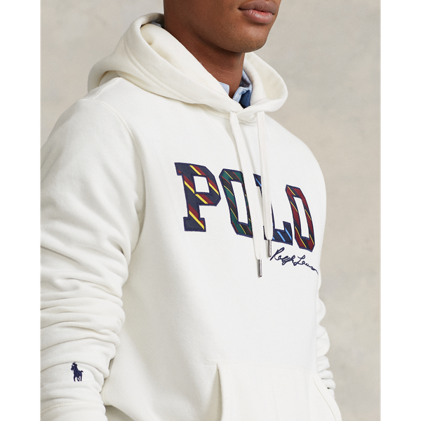 Sweat &agrave; capuche ray&eacute; &agrave; logo en molleton Polo Ralph Lauren en Blanc moussaillon 6