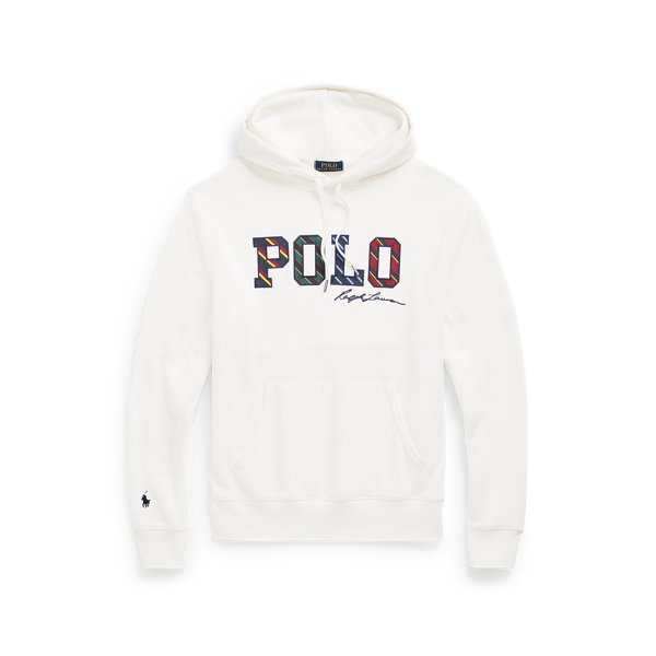 Sweat &agrave; capuche ray&eacute; &agrave; logo en molleton Polo Ralph Lauren en Blanc moussaillon 2