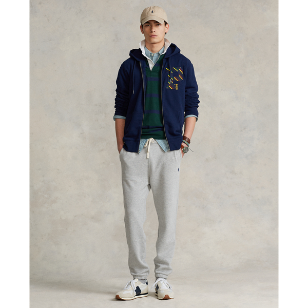 Refined Navy Letterman Fleece Full-Zip Hoodie Polo Ralph Lauren 4