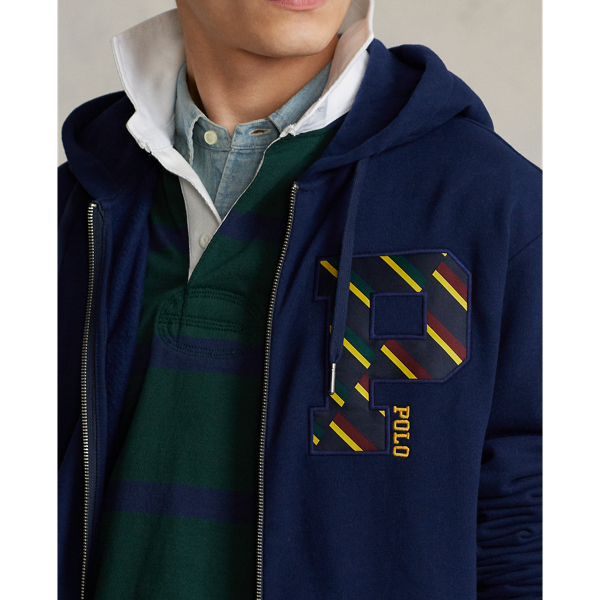 Refined Navy Letterman Fleece Full-Zip Hoodie Polo Ralph Lauren 6