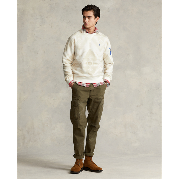 Pullover sud-occidentale pile spazzolato Polo Ralph Lauren in Panna geo Apres Ski multi 4