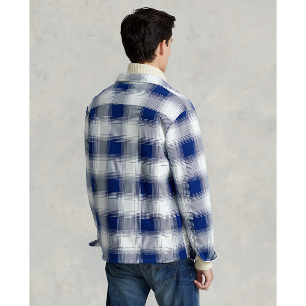 Clubhouse Cream Multi Plaid Fleece Shirt Jacket Polo Ralph Lauren 5