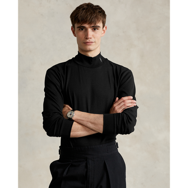 Soft Cotton Mockneck Shirt Ralph Lauren