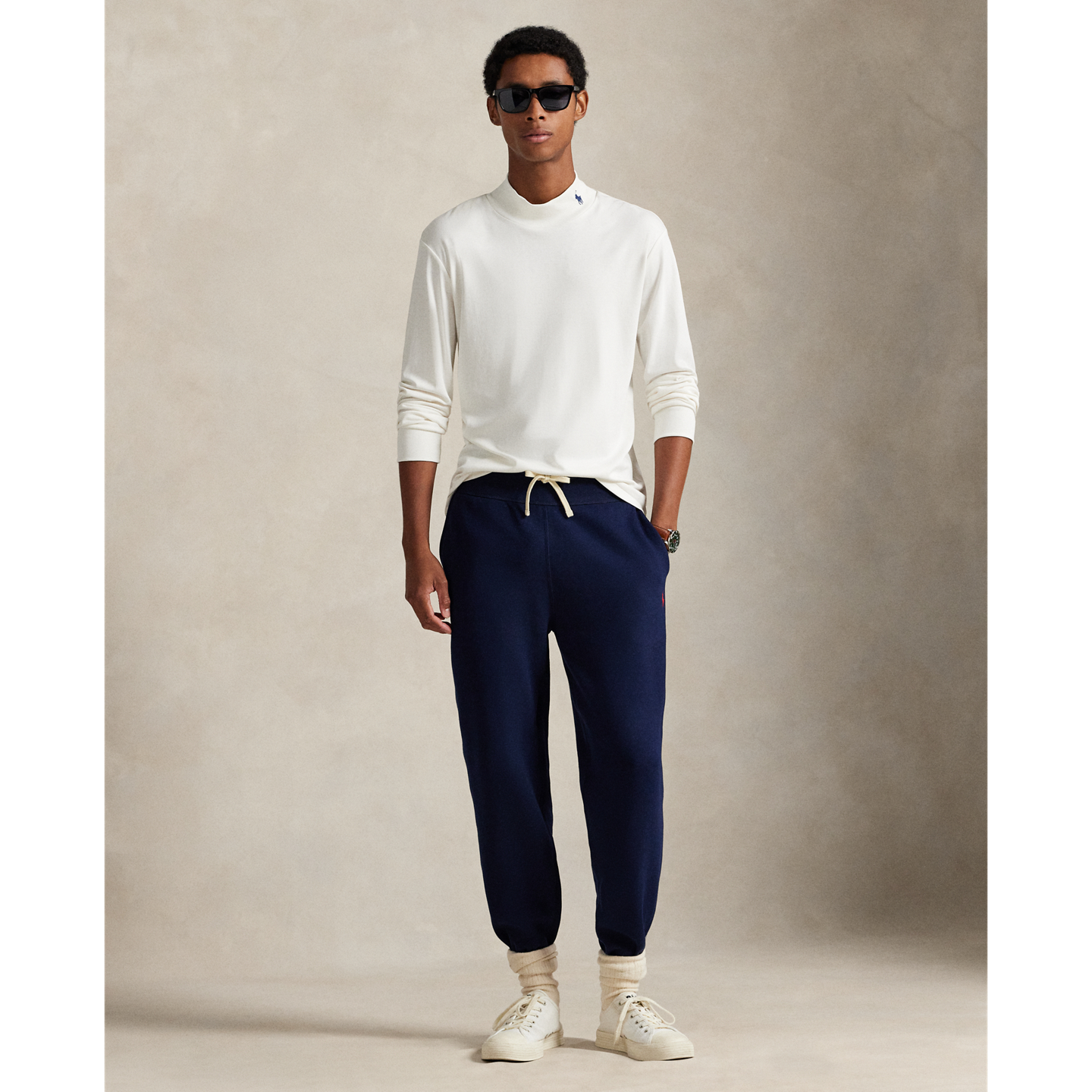 Мужская рубашка Ralph Lauren Soft Cotton Mockneck, цвет: Nevis — фото 1