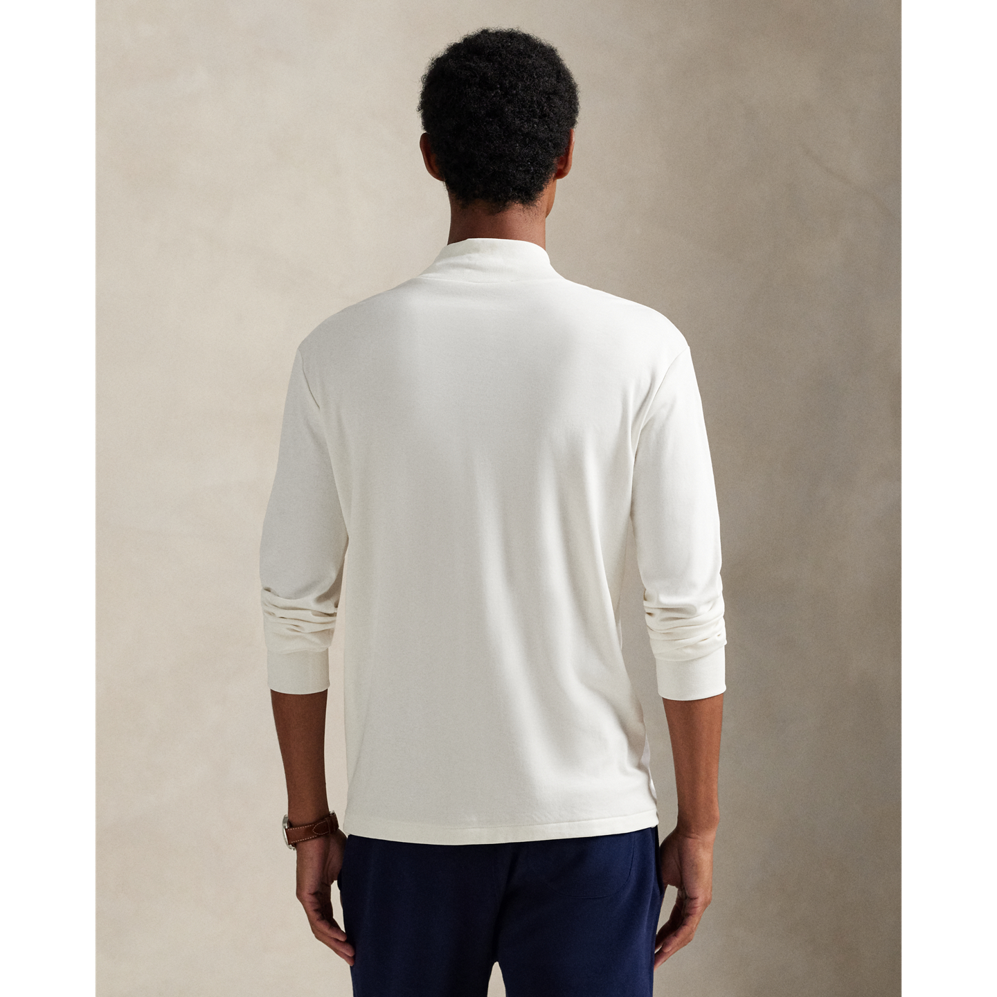 Мужская рубашка Ralph Lauren Soft Cotton Mockneck, цвет: Nevis — фото 2