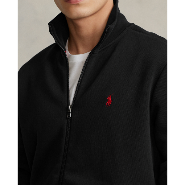 Black Double-Knit Mesh Track Jacket Polo Ralph Lauren 6
