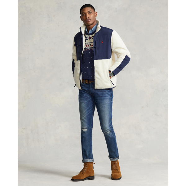 Winter Cream/Hunter Navy Colour-Blocked Hybrid Jacket Polo Ralph Lauren 3