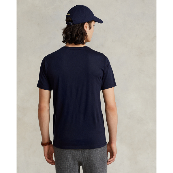 T-shirt Custom Slim Fit mistura l&atilde; macia Polo Ralph Lauren em Azul 5