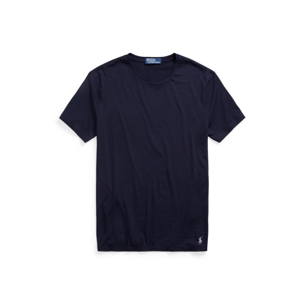 T-shirt Custom Slim Fit mistura l&atilde; macia Polo Ralph Lauren em Azul 2