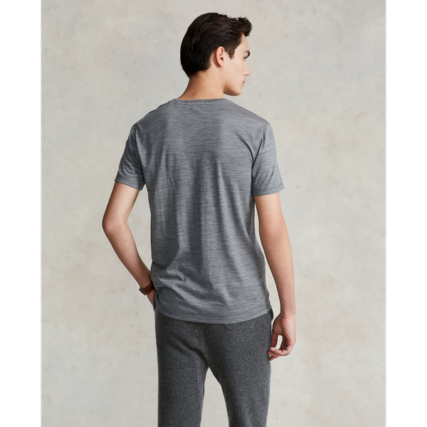 Custom Slim Fit Wolmix T-Shirt Polo Ralph Lauren in Classic Grey Heather 5