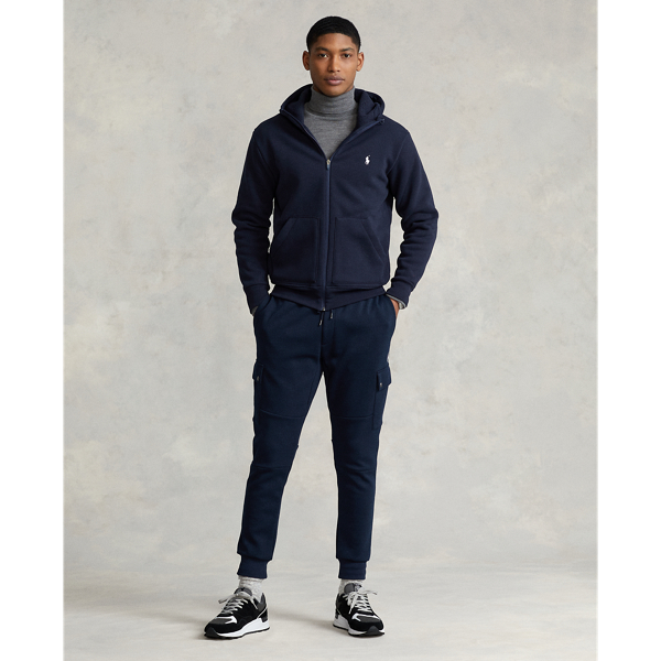 Sweat &agrave; capuche molleton maille double Polo Ralph Lauren en Bleu marine aviateur 4