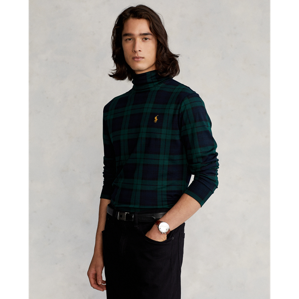 Blackwatch Plaid Plaid Soft Cotton Turtleneck Polo Ralph Lauren 1