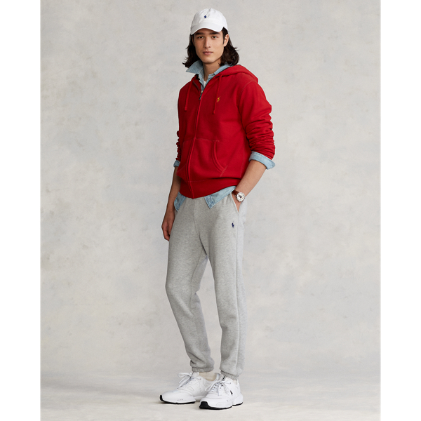 Le sweat &agrave; capuche zipp&eacute; RL en molleton Polo Ralph Lauren en Rouge Madison 4