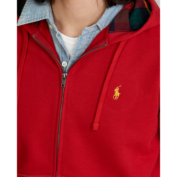 Le sweat &agrave; capuche zipp&eacute; RL en molleton Polo Ralph Lauren en Rouge Madison 6