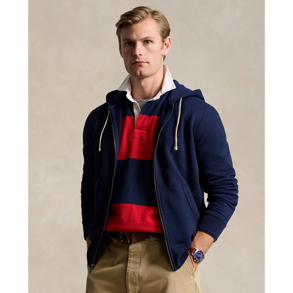 Mens blue polo hoodie best sale