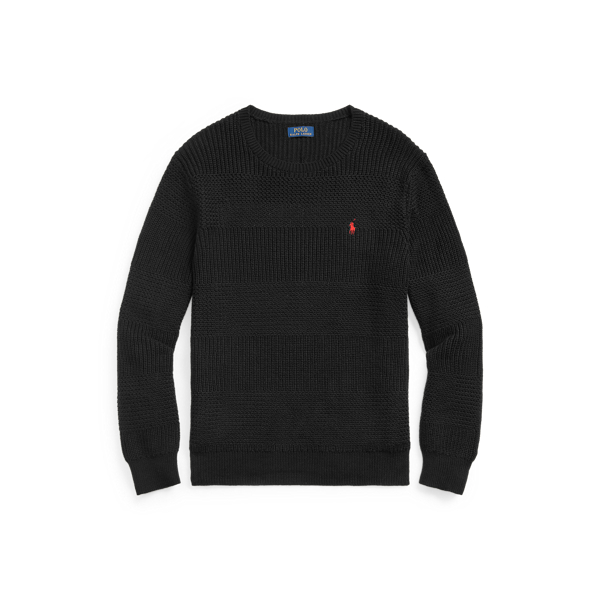 Textured Cotton Crewneck Sweater Polo Ralph Lauren em 1
