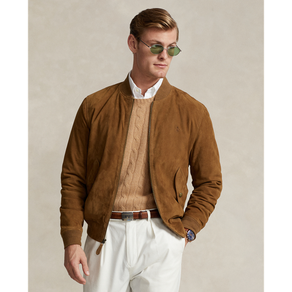 Polo ralph lauren brown suede jacket on sale