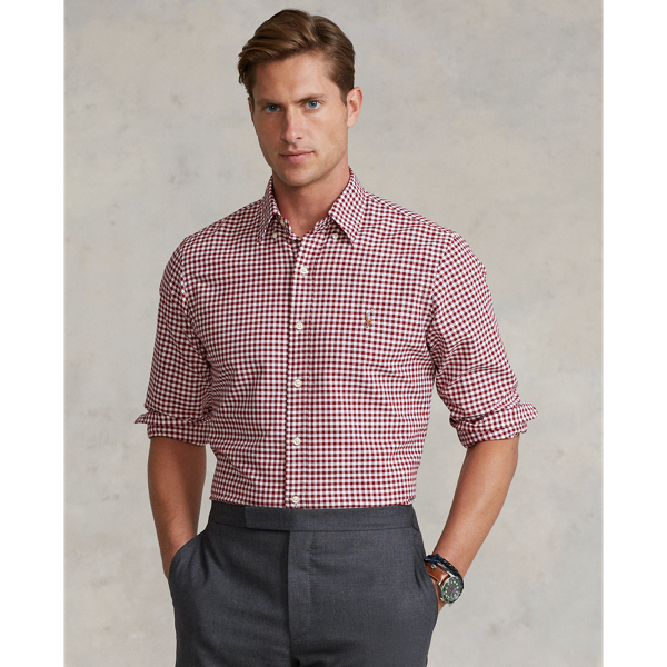 Slim Fit Gingham Oxford Shirt for Men Ralph Lauren UK