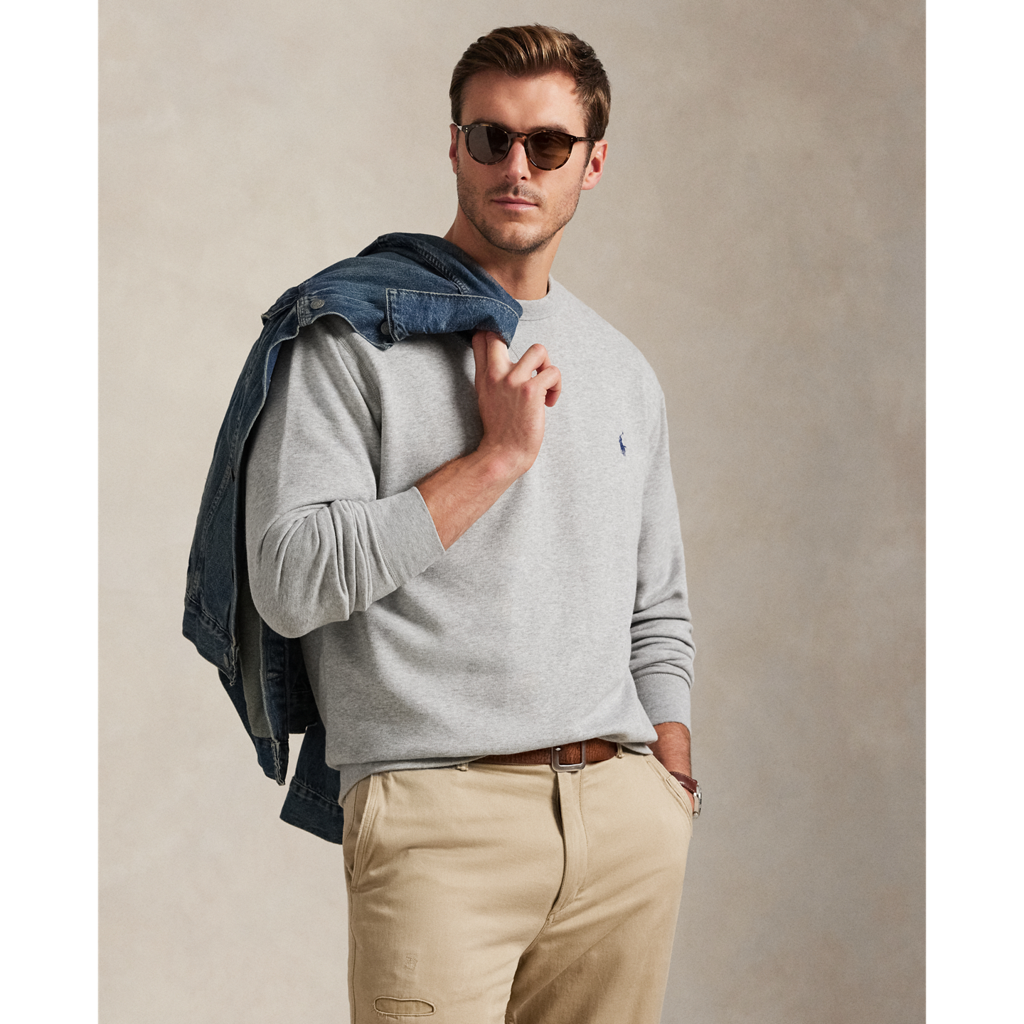 Мужская толстовка Ralph Lauren The RL Fleece, цвет: Меланжевый — фото 5