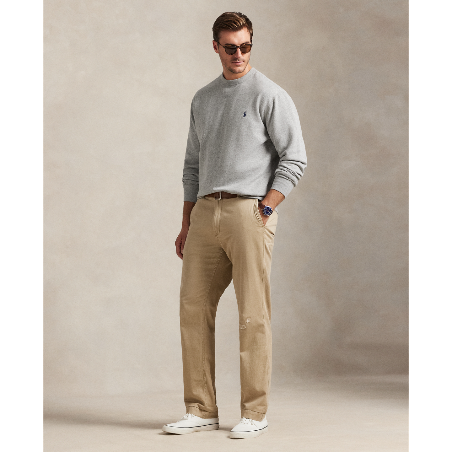 Мужская толстовка Ralph Lauren The RL Fleece, цвет: Меланжевый — фото 1