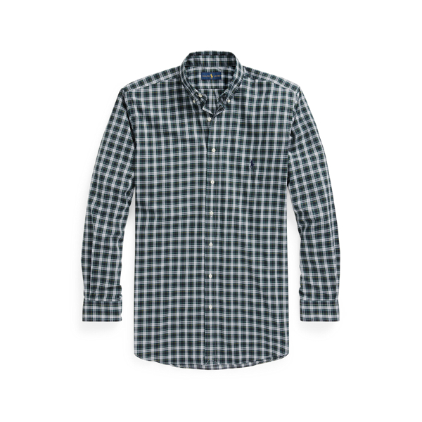 Green/Navy Multi Plaid Natural Stretch Poplin Shirt Big & Tall 2
