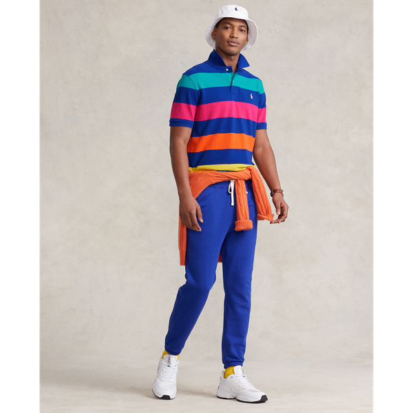 Active Royal Multi Classic Fit Striped Mesh Polo Shirt Polo Ralph Lauren 4