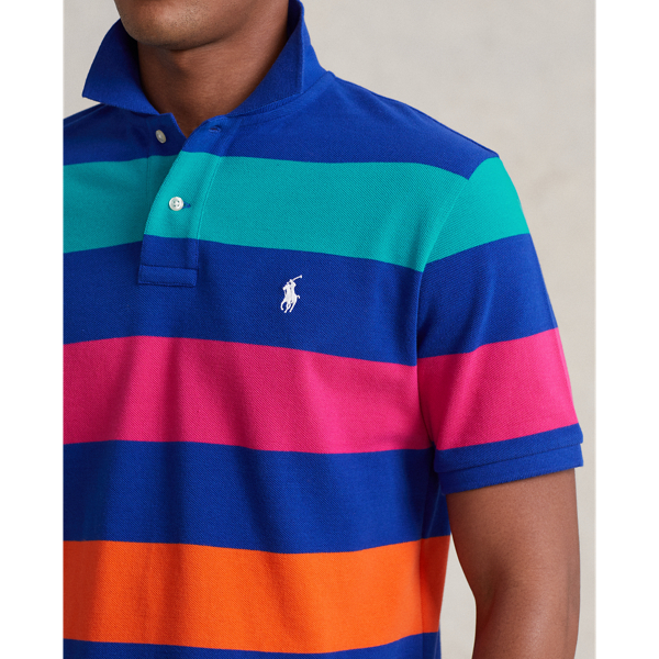 Active Royal Multi Classic Fit Striped Mesh Polo Shirt Polo Ralph Lauren 6
