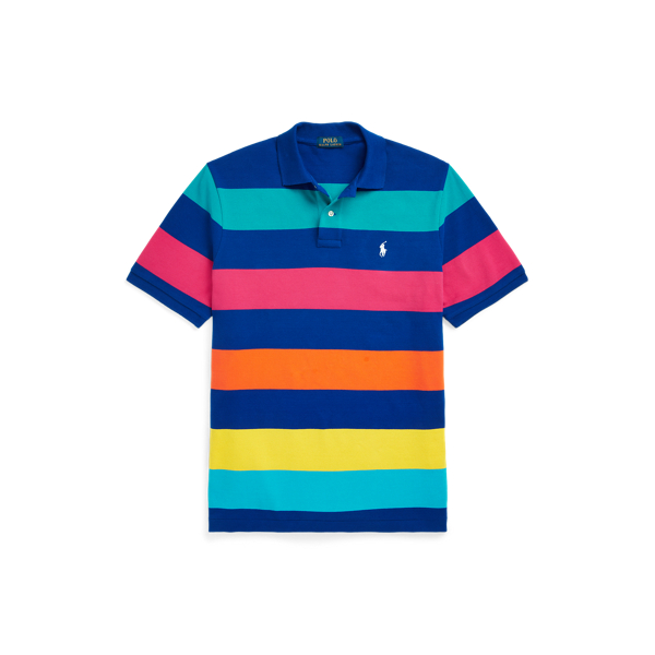 Active Royal Multi Classic Fit Striped Mesh Polo Shirt Polo Ralph Lauren 2