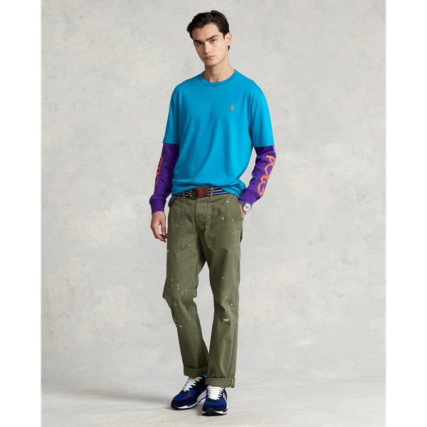 Deep Aqua/Purple Cactus Classic Fit Logo Jersey T-Shirt Polo Ralph Lauren 4