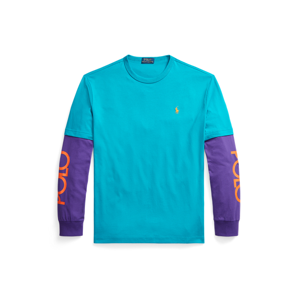 Deep Aqua/Purple Cactus Classic Fit Logo Jersey T-Shirt Polo Ralph Lauren 2