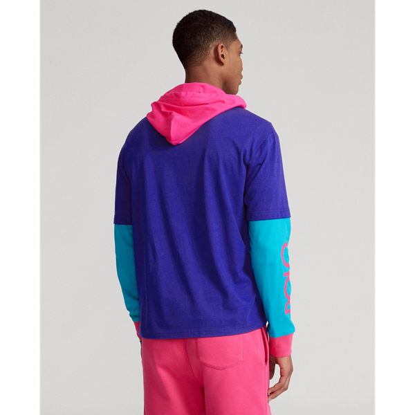Classic Fit T-shirt met capuchon en logo Polo Ralph Lauren in Active Royal 5