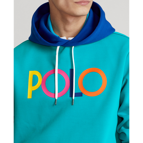 Sweat &agrave; capuche maille double logo Polo Ralph Lauren en Aigue-marine prfnd multi 6