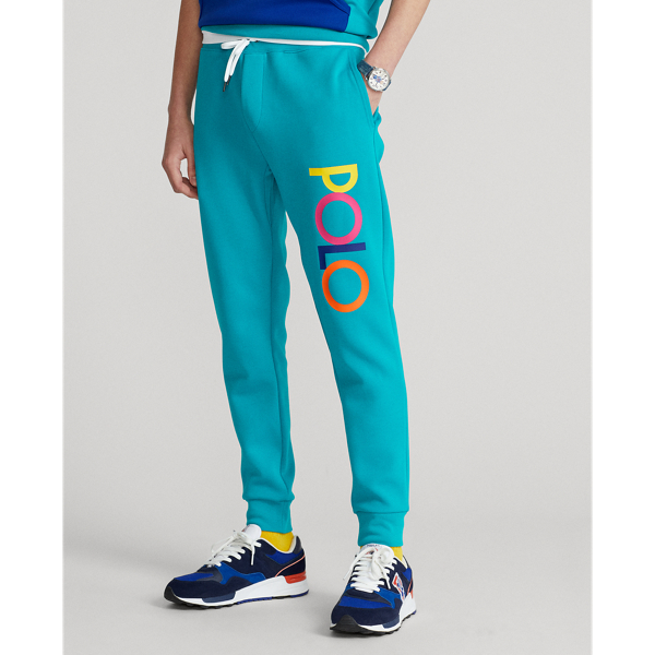 Pantalon jogging jersey double logo Polo Ralph Lauren en Aigue-marine profond 4