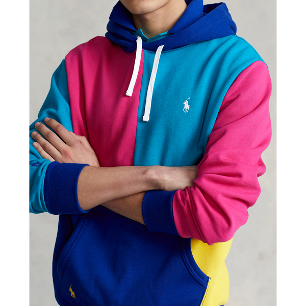 Colour Blocked Fleece Hoodie