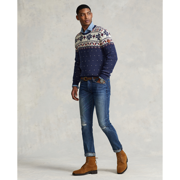 Navy Multi Snowflake Cotton Jumper Polo Ralph Lauren 4