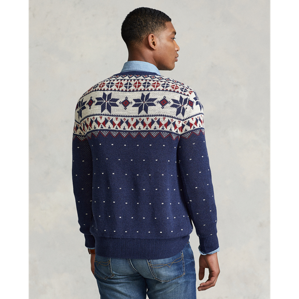 Navy Multi Snowflake Cotton Jumper Polo Ralph Lauren 5