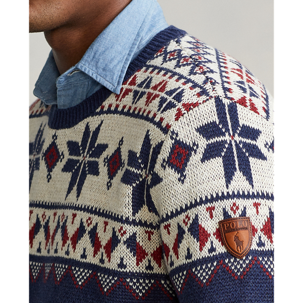 Navy Multi Snowflake Cotton Jumper Polo Ralph Lauren 6