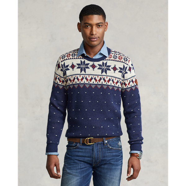 Navy Multi Snowflake Cotton Jumper Polo Ralph Lauren 7