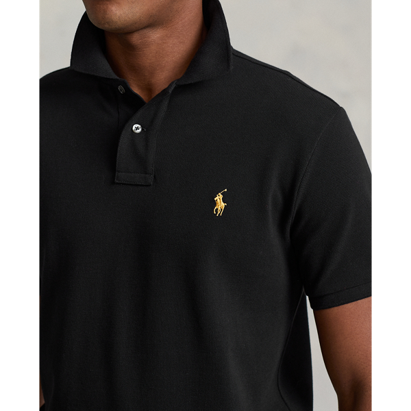 Custom Slim Fit Mesh Polo Shirt Polo Ralph Lauren em Black 6