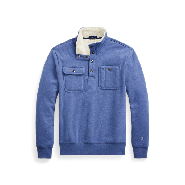 Jersey de felpa con cuello semicisne Polo Ralph Lauren en Jaspeado marino r&uacute;stico 2