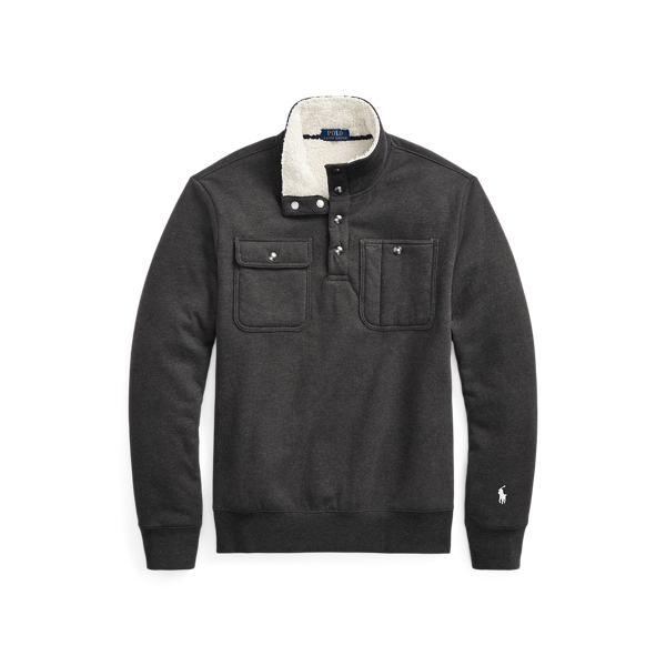 Jersey de felpa con cuello semicisne Polo Ralph Lauren en Jaspeado carb&oacute;n oscuro 2