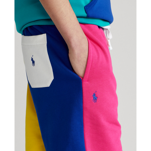 Deep Aqua Multi 8-Inch Colour-Blocked Fleece Short Polo Ralph Lauren 7