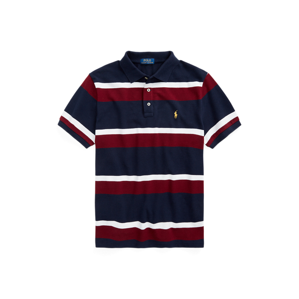 Custom Slim Fit Striped Mesh Polo Shirt Polo Ralph Lauren 1