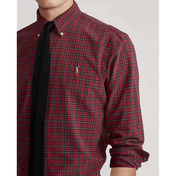 Camicia Oxford scozzese Slim-Fit Polo Ralph Lauren in Rubino/Giallo 6