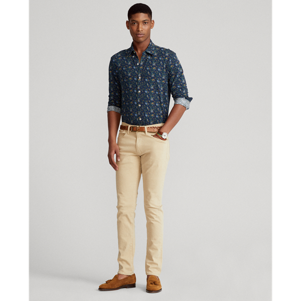 Refined Navy Floral Custom Slim Fit Floral Mesh Shirt Polo Ralph Lauren 4