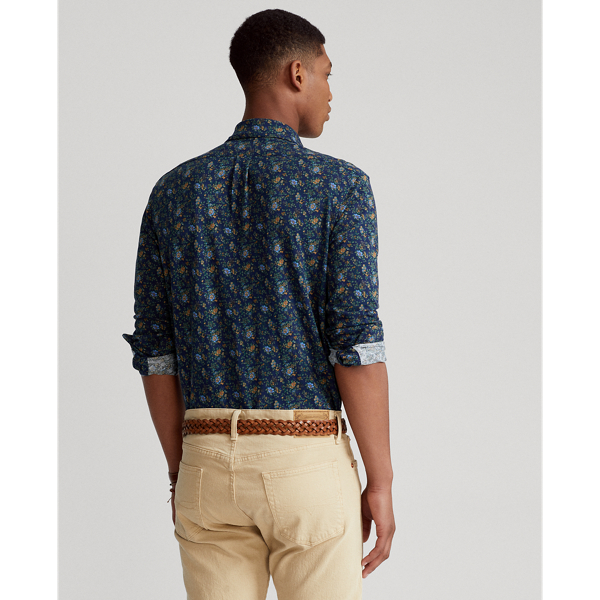 Refined Navy Floral Custom Slim Fit Floral Mesh Shirt Polo Ralph Lauren 5